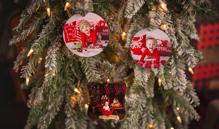 holiday photos on christmas card ornaments